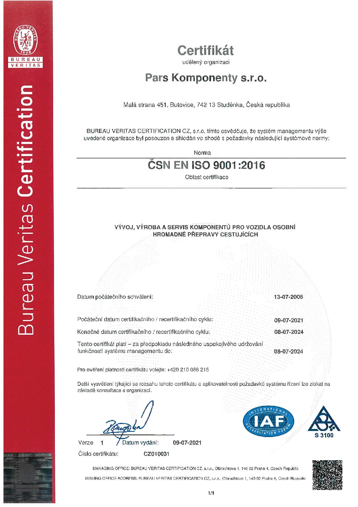 EN ISO 9001 CZ